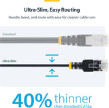 StarTech 14ft Black Ultra Slim CAT6a Ethernet Cable, Snagless, UTP, Pu