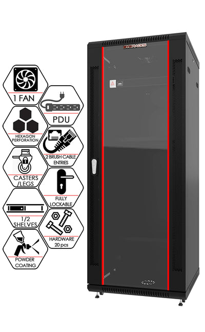 27U U Wall Mount Server Rack Cabinet 24” Deep, 19” Network & AV Enclos