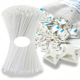1000-Pack White Self-Adhesive Cable Tie Mounts with Multi-Purpose Stic