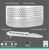 Logitech Wave Keys & Lift Vertical Mouse - Ergonomic Wireless Keyboard