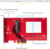 Carte adaptateur StarTech.com U.3 vers PCIe - PCIe 4.0 x4