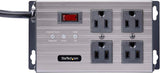 StarTech.com Flat Plug 4-Outlet Heavy Duty Industrial Power Strip 125V
