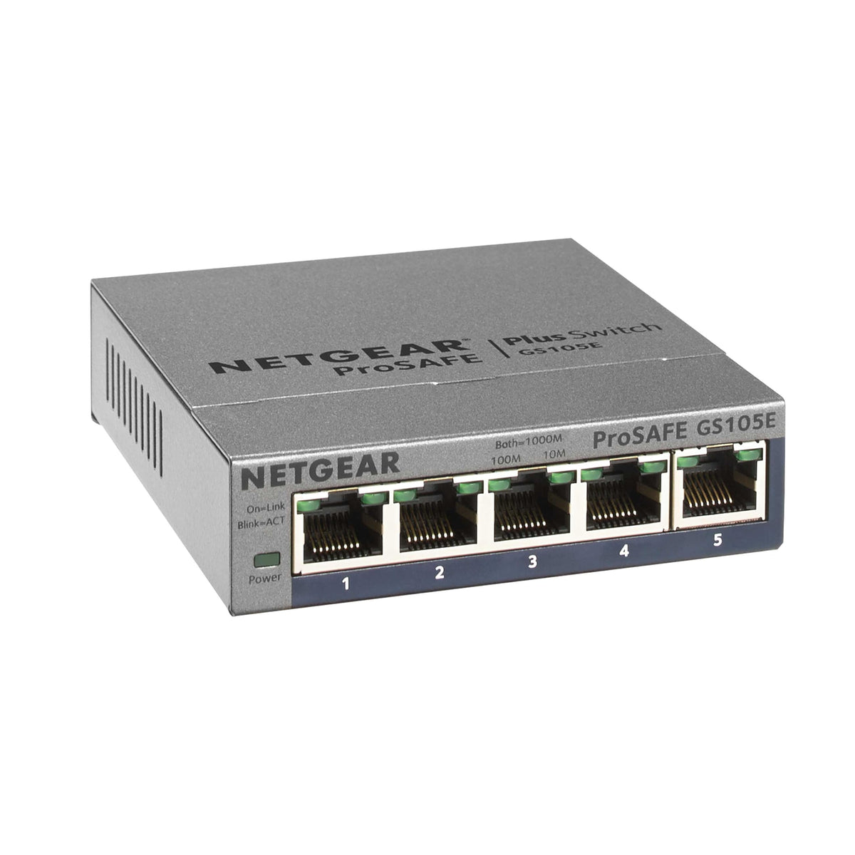 NETGEAR 5-Port Gigabit Ethernet Plus Switch (GS105Ev2) - Managed, Desk