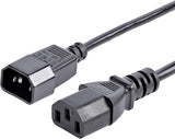 StarTech.com 6ft (1.8m) Power Extension Cord, C14 To C13, 10A 125V, 18
