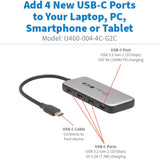 Tripp Lite Series 4-Port USB-C Hub, USB 3.2 Gen 2, 10 Gbps Data Transf