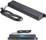 StarTech.com 16-Outlet Horizontal Rack Mount Metered PDU, 1U Server Po