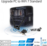 ASUS PCE-BE92BT WiFi 7 PCI-E Adapter with 2 External Antennas. Support