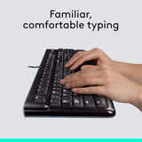 Logitech MK120 Wired Keyboard and Mouse Combo for Windows, Optical Wir