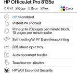 HP OfficeJet Pro 8135e Wireless All-in-One Colour Printer, Scanner, Co