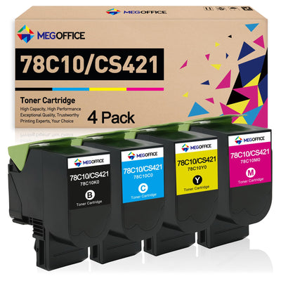 Compatible 78C10 Toner Cartridge for Lexmark 78C10K0 78C10C0 78C10M0 7