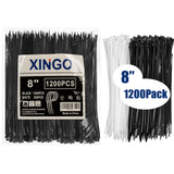 XINGO 1200 PCS Cable Zip Ties 8 inch Heavy Duty, 50lbs Tensile Strengt