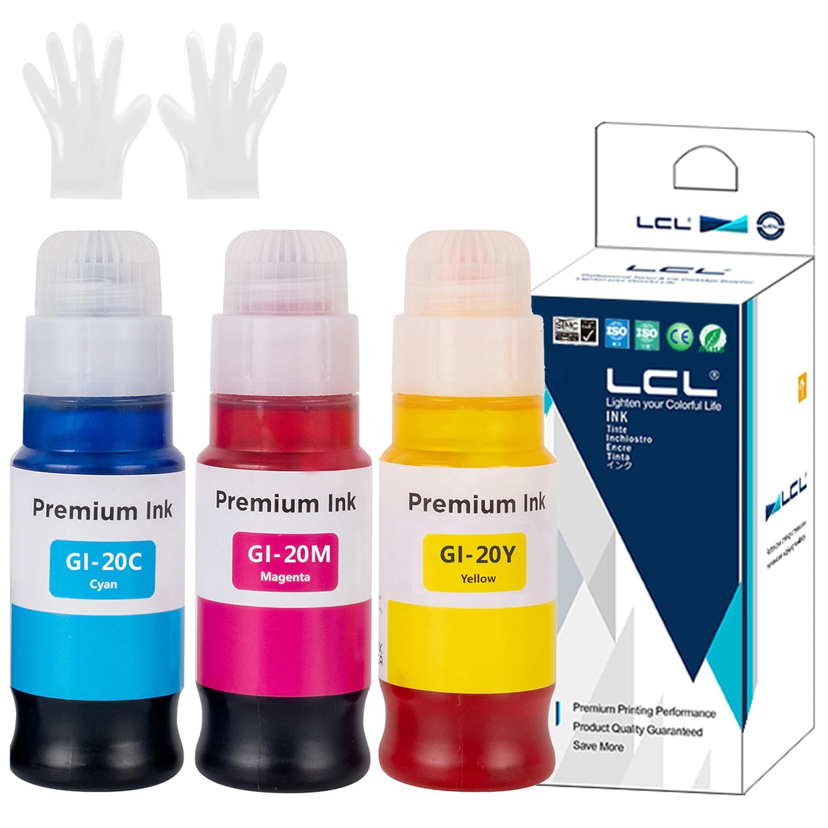 LCL GI-20 GI20 Ink Bottles Replacement for Canon 20 GI20 GI-20 Ink Ref