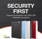 Seagate One Touch HDD with Password 5TB External Hard Drive – Black, f