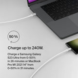 Belkin BoostCharge Câble d'alimentation USB-C vers USB-C (1M, 3,3pi), charge rapide