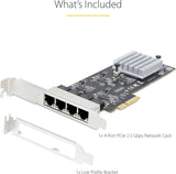 Carte réseau PCIe StarTech.com à 4 ports 2,5 Gb/s NBASE-T, Intel I225-V, Q
