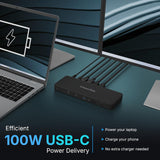 VisionTek VT8100DL Universal Quad Monitor Docking Station USB-C