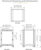 StarTech 15U 12-20IN Depth Wall Mount Server Rack Equipment Rack
