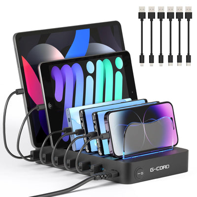10DEVICE USB Desktop Charging Station Tablets Laptops E-Readers