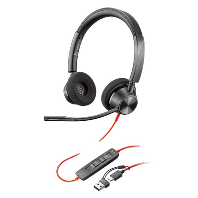 Poly Blackwire 3320 Wired Headset (Plantronics) – Flexible Microphone
