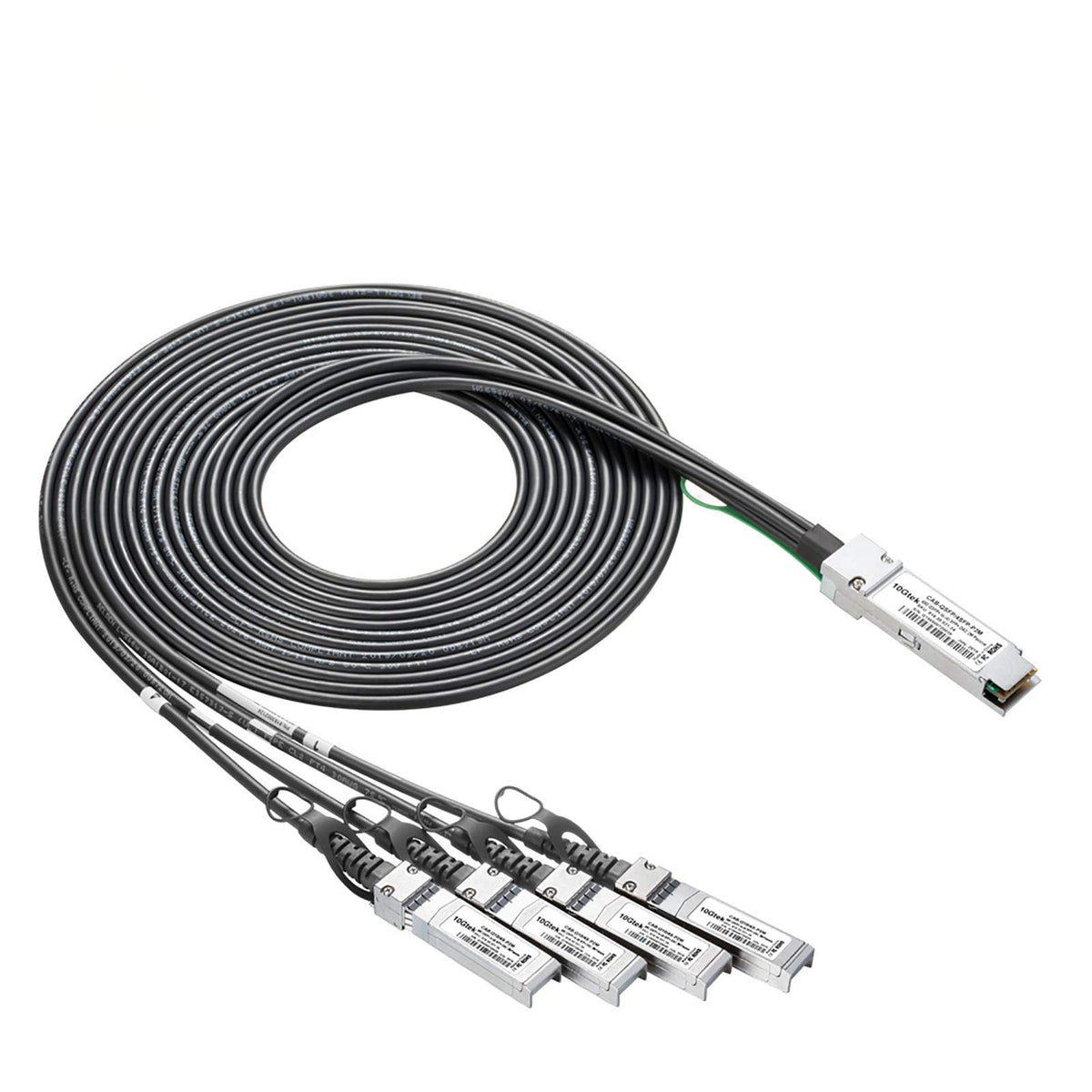 10Gtek 40G QSFP+ to 4xSFP+ Breakout DAC - 40GBASE-CR4 Passive Direct A