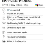 HP OfficeJet Pro 9125e Wireless All-in-One Colour Printer, Scanner, Co
