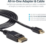 StarTech 6ft Mini DisplayPort to DisplayPort 1.2 Cable, 4K x 2K UHD mD