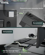 Plugable USB C to Quad HDMI 4K Adapter with 100W PD Pass-Though Power