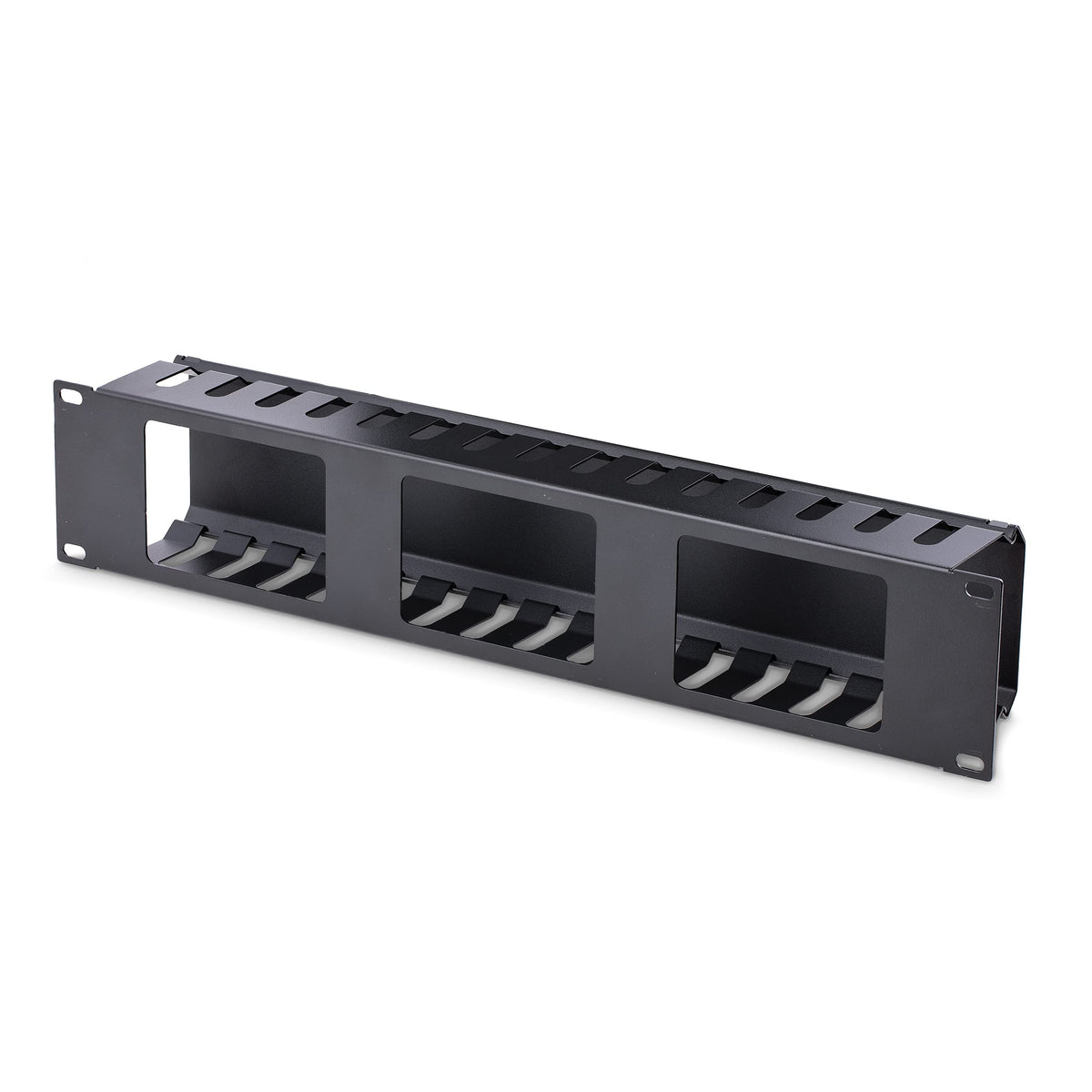 StarTech.com 2U Horizontal Finger Duct Rack Cable Management Panel wit