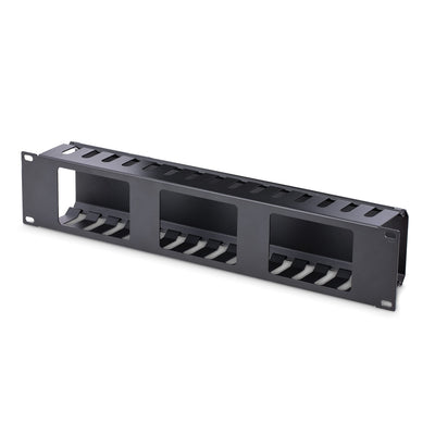StarTech.com 2U Horizontal Finger Duct Rack Cable Management Panel wit