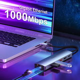 3PORT USB C Hub w/ GBE PD 2.0 Type C to 3X A USB 3.0