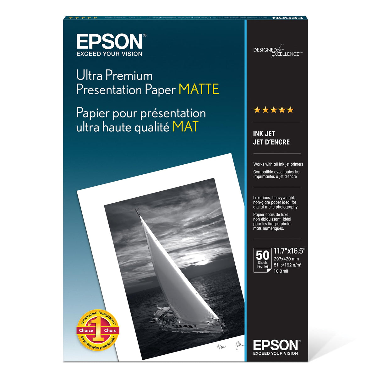 50sht 11.7x16.5 Archival Matte Paper for Stylus 2000p