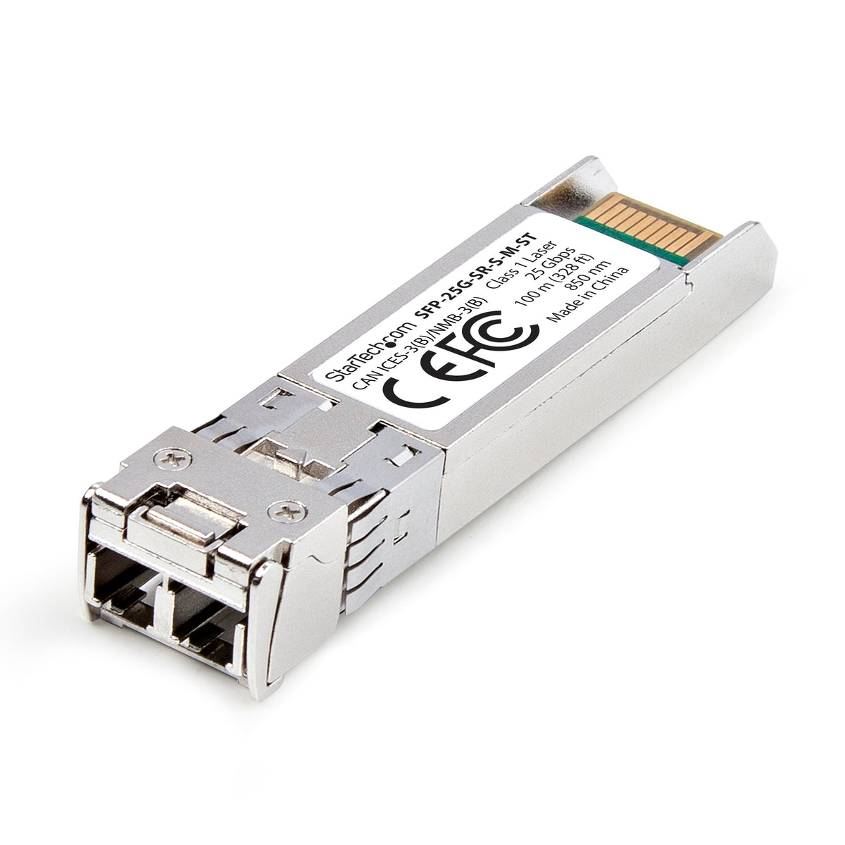 Module SFP28 SFP-25G-SR-S compatible MSA StarTech, fibre multimode (MMF) 25 Gbps, 100 m (328 pi), connecteur LC, 850 nm, émetteur-récepteur optique 25 Gigabits avec D