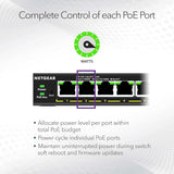 NETGEAR 5-Port Gigabit Ethernet High-Power PoE+ Smart Managed Plus Swi