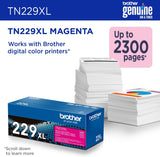 Brother Original TN229XLM High-Yield Magenta Toner Cartridge, Higher Y