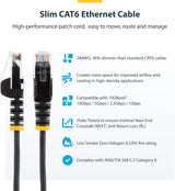 StarTech.com 6 in CAT6 Cable - Slim CAT6 Patch Cord - Black Snagless R