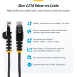 Câble Ethernet CAT6 Slim Blanc de 25 pieds, sans accroc, PoE 100W, UTP, LSZH, fil de cuivre nu 28AWG, cordon de raccordement réseau RJ45 Slim