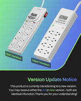 BN-LINK 8 Outlet Surge Protector with 7-Day Digital Timer (4 Outlets T