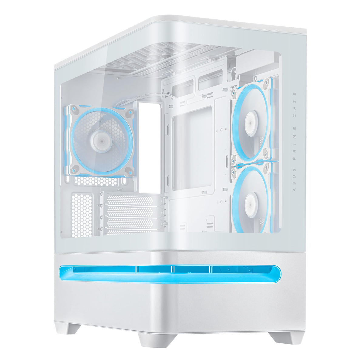 ASUS Prime AP202 ARGB White mATX case with Fully Tempered Curved Glass