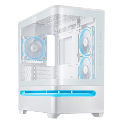 ASUS Prime AP202 ARGB White mATX case with Fully Tempered Curved Glass