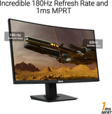 ASUS TUF Gaming 24” (23.6 inch viewable) Curved Monitor (VG24VQER) – F