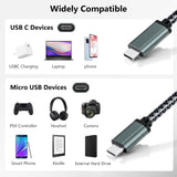 USB C to Micro USB Cable 0.3M, Short Braided Type C to Micro USB Cable