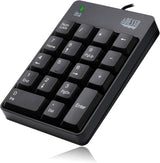 Adesso AKB-601UB USB Spill Resistant 18-Key Numeric Keypad,Black