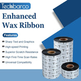6 rouleaux de ruban transfert thermique cire améliorée de qualité supérieure 110 mm x 300 m, 110