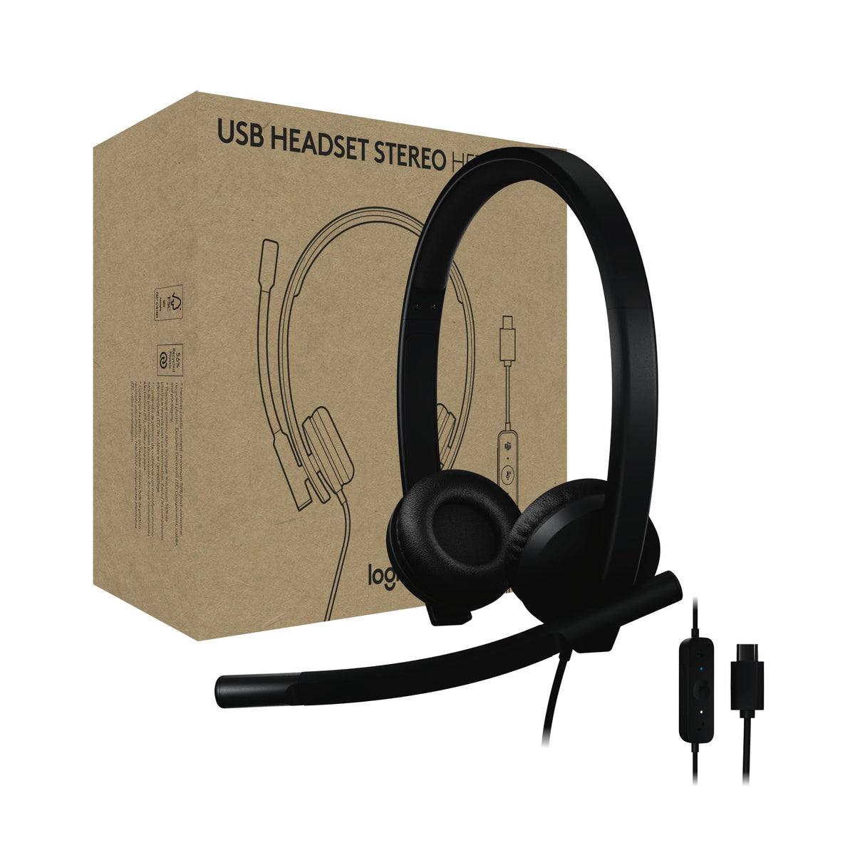 Logitech H570e USB Headset Microphone PC Mac USB-C - Black | Stereo so