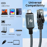 USB C to Ethernet Cable 15FT/5M, Type C to RJ45 Gigabit LAN Network Ad