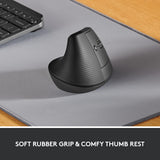 Logitech Lift Vertical Ergonomic Mouse, Wireless, Bluetooth or Logi Bo