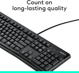 Logitech K120 Wired Keyboard for Windows, USB Plug-and-Play, Full-Size