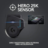 Logitech G502 Lightspeed Wireless Gaming Mouse, Hero 25K Sensor, 25,60