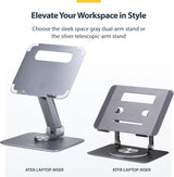Support portable télescopique StarTech.com, base pivotante à 360°, orientable