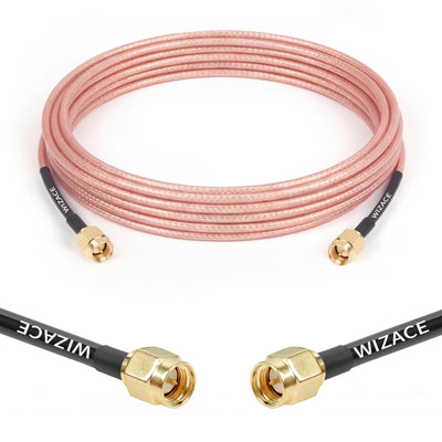 10ft SMA Male to SMA Male Coaxial Cable, WIZACE RG316 Flexible SMA Ext